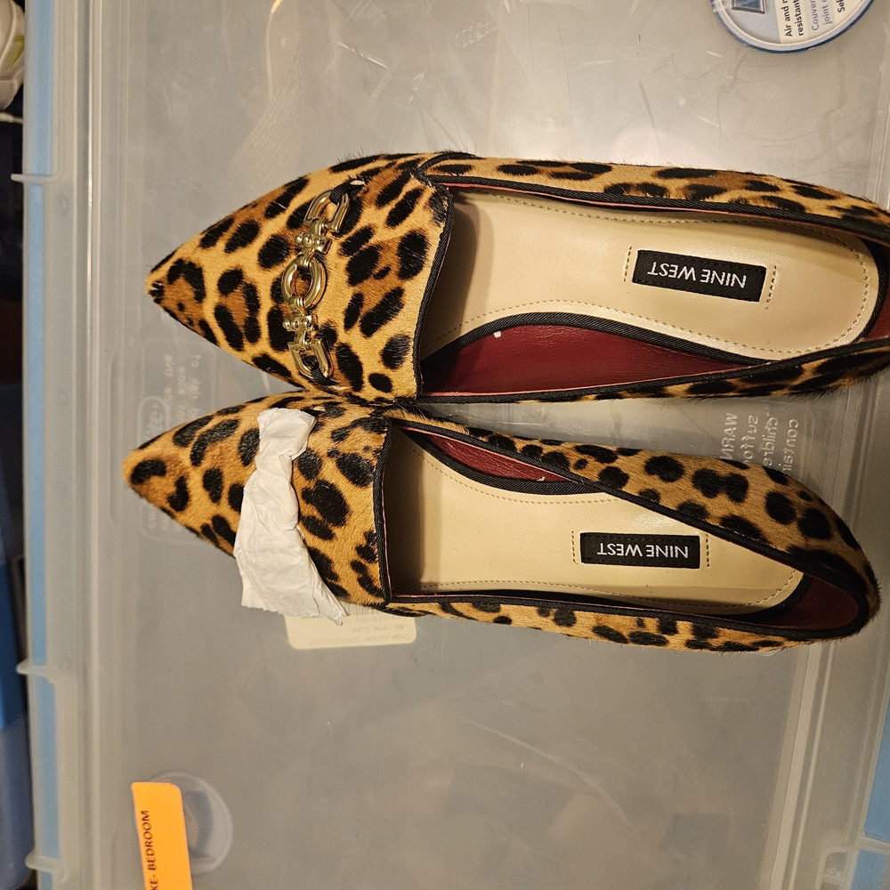Nine West Brown and Black Leopard Print Flats